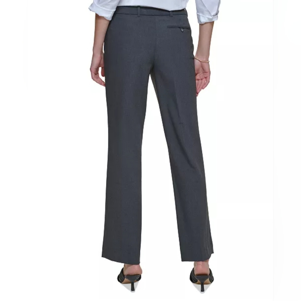Calvin Klein Modern Fit Straight Leg Slight Flare Charcoal Gray Trousers Size 8 - Picture 2 of 16